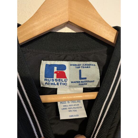 Vintage young guns black pull‎ over windbreaker Russell athletic size L nylon - Picture 6 of 7